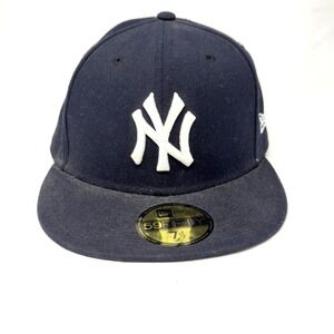 New York Yankees NY New Era 59FIFTY MLB Men's‎ Fitted Hat Cap Navy Major 7 1/2